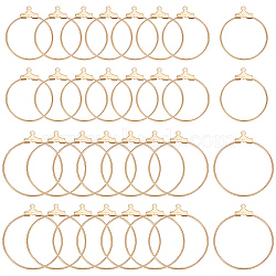 40Pcs 2 Size Brass Pendants, Hoop Earring Findings, Ring Charms with Double Loops, Real 18K Gold Plated, 33~39x29~36x1mm, Hole: 1mm, 20Pcs/size(KK-BBC0009-64)