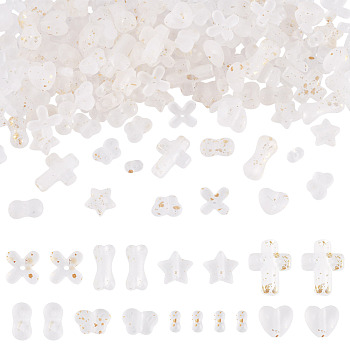 DIY Jewelry Making Findings Kits, including Acrylic Beads & Bead Caps & Charms, Mixed Color, 15x7x6.5mm, Hole: 2.5mm