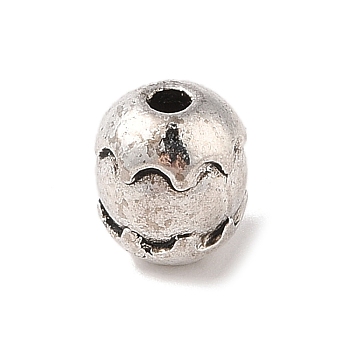 Tibetan Style Alloy Beads, Cadmium Free & Lead Free, Barrel, Antique Silver, 6.5x7.5mm, Hole: 1.6mm