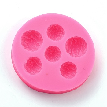 Food Grade Silicone Molds, Fondant Molds, For DIY Cake Decoration, Chocolate, Candy Mold, Half Round, Hot Pink, 80x14mm, Inner Diameter: 17~22mm