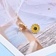 Enamel Sunflower Pendant Necklace and Stud Earrings(JX217A)-3