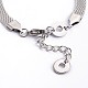 Flat Round with Human 201 Stainless Steel Link Bracelets with 304 Stainless Steel Chain(BJEW-O108-02P)-3