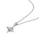 TINYSAND Starburst 925 Sterling Silver Cubic Zirconia Pendant Necklaces(TS-N345-S)-3