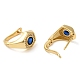Real 18K Gold Plated Brass with Cubic Zirconia Hexagon Hoop Earrings(KK-Z033-30B)-2
