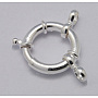 925 Sterling Silver Spring Rings Clasps, Silver, 12mm