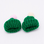 Handmade Wool Woven Hat Decoration, DIY Craft Decoration, Dark Green, 45x25mm, Inner Diameter: 10mm.(DIY-WH0176-47F)