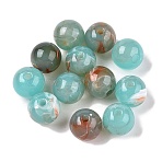 Opaque Acrylic Beads, Round, Medium Turquoise, 9.5mm, Hole: 2mm, about 940pcs/500g(OACR-N137-37D)