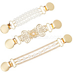 3Pcs 3 Styles Alloy Cardigan Clips, Sweater Collar Clips, with ABS Plastic Imitation Pearl Beads, Golden, 143~185mm, 1pc/style(FIND-GF0008-21)