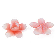 Plastic Beads, Flower, Salmon, 29x28x12.5mm, Hole: 1mm(KY-N015-177)