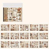 3 Styles Retro Sealing Stickers with Butterfly and Mushrooms, Label Paster Picture Stickers, for Scrapbooking, Kid DIY Arts Crafts, Album, Mushroom, 140x105x0.1mm(DIY-Z038-09B)