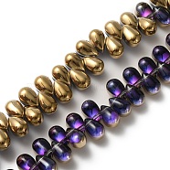 Electroplate Glass Beads, Top Drilled, Teardrop, Colorful, 8.5x5x5.5mm, Hole: 0.8mm(GLAA-WH0023-29I)