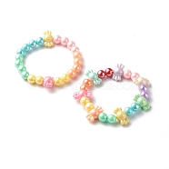 Opaque Acrylic Beads Stretch Bracelet Sets for Kids, Candy, Mixed Color, Inner Diameter: 2 inch(5.1cm), 2pcs/set(BJEW-JB06405)