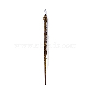Natural Quartz Crystal Magic Wand, Cosplay Magic Wand, with Plastic Wand, for Witches and Wizards, 330~340mm(PW-WG20829-03)