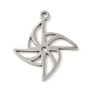 Non-Tarnish 201 Stainless Steel Pendants, Laser Cut, Windmill Charm, Stainless Steel Color, 21.5x19x1mm, Hole: 1.5mm(STAS-E211-12P)