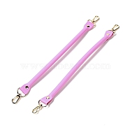 Microfiber Leather Sew on Bag Handles, with Alloy Swivel Clasps & Iron Studs, Bag Strap Replacement Accessories, Deep Pink, 36.1x2.55x1.25cm(FIND-D027-14C)