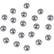 304 Stainless Steel Spacer Beads, Rondelle, Stainless Steel Color, 8x6mm, Hole: 3mm, 100pcs/box(STAS-NB0004-18)