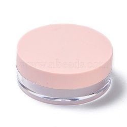 Reusable Plastic Loose Powder Bottles, Empty Bottles, DIY Makeup Powder Case, with Sponge Powder Puff, Pink, 6.5x2.5cm(MRMJ-G014-04A)