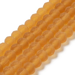 Transparent Glass Beads Strands, Faceted, Frosted, Rondelle, Goldenrod, 3.5mm, Hole: 1mm(EGLA-A034-T3mm-MD04)