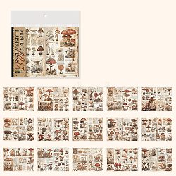 3 Styles Retro Scrapbook Paper, for Scrapbooking, Kid DIY Arts Crafts, Album, Mushroom, 140x105x0.1mm(DIY-Z038-09B)