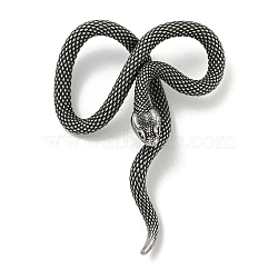 316 Surgical Stainless Steel Pendants, Snake Charm, Antique Silver, 49x35.5x10.5mm, Hole: 8.5x11.5mm(STAS-Z073-71AS-01)