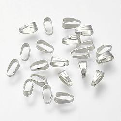 Iron Snap on Bails, for Pendants, Nickel Free, Platinum, 7x3x3.5mm, Hole: 6x2mm, about 5000pcs/bag(IFIN-R225-01P-NF)