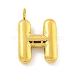 Ion Plating(IP) 304 Stainless Steel Pendants, Letter Charm, Golden, Letter H, 16.5x11x3mm, Hole: 2mm(STAS-C102-15G-H)