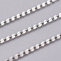 Tarnish Resistant 304 Stainless Steel Curb Chains, Soldered, with Spool, Stainless Steel Color, 3.4x1.9x0.8mm, about 65.61 Feet(20m)/roll(STAS-I107-08P)