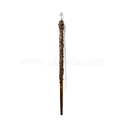 Natural Quartz Crystal Magic Wand, Cosplay Magic Wand, with Plastic Wand, for Witches and Wizards, 330~340mm(PW-WG20829-03)