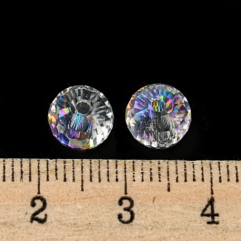 Electroplate Glass Beads, Faceted, Rondelle, Clear, 8x6mm, Hole: 1.6mm, 100pcs/bag