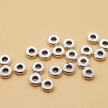 Tibetan Style Alloy Disc Beads, Spacer Beads, Flat Round, Antique Silver, 6x2mm, Hole: 2mm