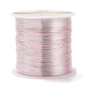 Round Copper Craft Wire Copper Beading Wire, Long-Lasting Plated, Pink, 28 Gauge, 0.3mm, about 236.22 Feet(72m)/roll