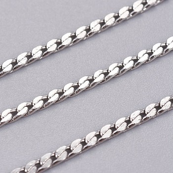 304 Stainless Steel Curb Chains, Soldered, with Spool, Stainless Steel Color, 3.4x1.9x0.8mm, about 65.61 Feet(20m)/roll