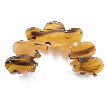 Hollow Wave Acrylic Large Claw Hair Clips, for Girls Women Thick Hair, Goldenrod, 83x42x39.5mm