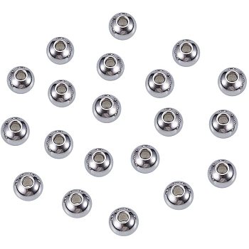 304 Stainless Steel Spacer Beads, Rondelle, Stainless Steel Color, 8x6mm, Hole: 3mm, 100pcs/box