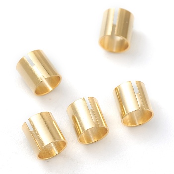 Brass Tube Beads, Long-Lasting Plated, Tube, Real 24K Gold Plated, 5x5mm, Hole: 4mm
