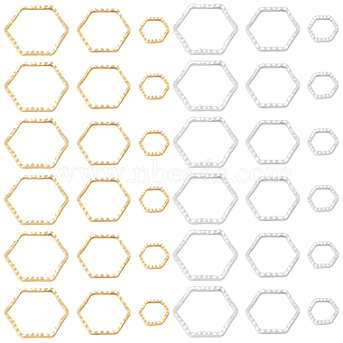 Golden & Silver Hexagon Brass Linking Rings