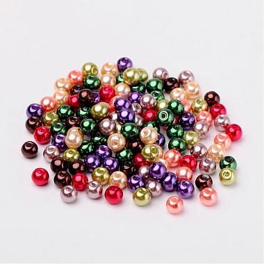 Fall Mix Pearlized Glass Pearl Beads(HY-X006-6mm-06)-2