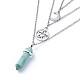 Bullet Synthetic Turquoise Pendant Tiered Necklaces(NJEW-JN02457-06)-2