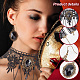Elite Resin Oval Pendant Dangle Earrings and Lace Choker Necklaces(AJEW-PH0004-17)-3