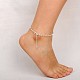 Silver Color Plated Brass Rhinestone Cup Chain Ankle(AJEW-AN00026)-3