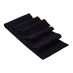 Polyester Stretch Kintted Rib Fabric, for Clothing Accessories, Black, 100x15x0.15~0.2cm(FIND-WH0137-25A)