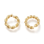 Brass Twisted Open Jump Rings, Round, Real 18K Gold Plated, 7 Gauge, 17~17.5x3.5mm, Inner Diameter: 11~11.5mm(KK-M207-01G-01)