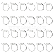 40Pcs 304 Stainless Steel Leverback Earring Findings, with Horizontal Loops, Silver, 15x10x1.5mm, Hole: 1.2mm, Pin: 1x0.8mm(STAS-UN0041-87)