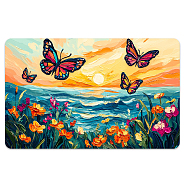 Plastic Waterproof Card Stickers, Self-adhesion Card Skin for Bank Card Decor, Rectangle, Butterfly, 140x190mm(STIC-WH0032-317)