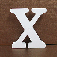 Letter Wooden Ornaments, for Home Wedding Decoration Shooting Props, Letter.X, 100x100x15mm(LETT-PW0002-61X)