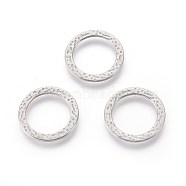 Tarnish Resistant 304 Stainless Steel Linking Rings, Ring, Bumpy, Stainless Steel Color, 15x0.8mm, Inner Diameter: 11mm(X-STAS-F187-48P)