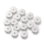 304 Stainless Steel Spacer Beads, Flat Round, Stainless Steel Color, 6x0.2mm, Hole: 1mm(STAS-K195-20P)