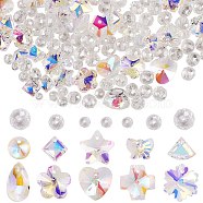 Glass Beads & Charms Set for DIY Jewelry Making Finding Kit, Including Electroplated & Transparent Glass Charms, Electroplate Glass Beads, Mixed Color, 314pcs/box(EGLA-SZ0001-24)
