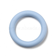 Ring Silicone Beads, Chewing Beads For Teethers, DIY Nursing Necklaces Making, Sky Blue, 65x10mm, Hole: 3mm, Inner Diameter: 46mm(SIL-R013-02E)