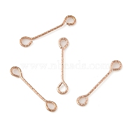 Ion Plating(IP) 316 Surgical Stainless Steel Eye Pins, Double Sided Eye Pins, Light Gold, 24 Gauge, 20x3.5x0.5mm, Hole: 2.4X1.8mm(STAS-M316-01B-RG)